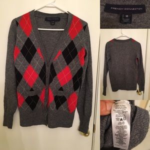 French Connection Women's Argyle Cardigan