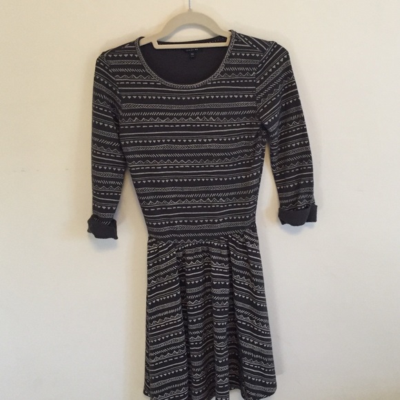 Topshop Quarter Sleeve Skater Dress