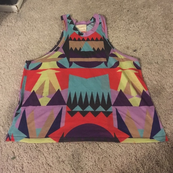 Aztec/neon Printed Halter Shirt! - Picture 2 of 2
