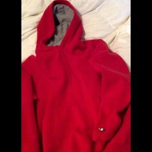 Red Hooded Sweatshirt by "Champion"  'M'