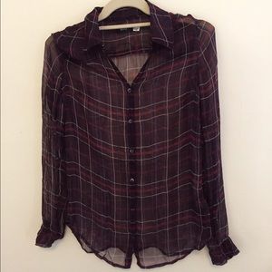 Urban Outfitters Sheer Plaid Shirt