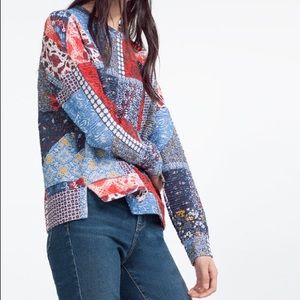 Zara Textured Weave Sweatshirt