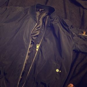 Blue bomber jacket