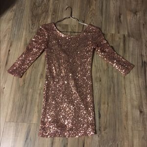 copper gold sequin dress