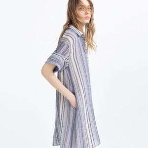 Zara Striped Tunic Long Shirt