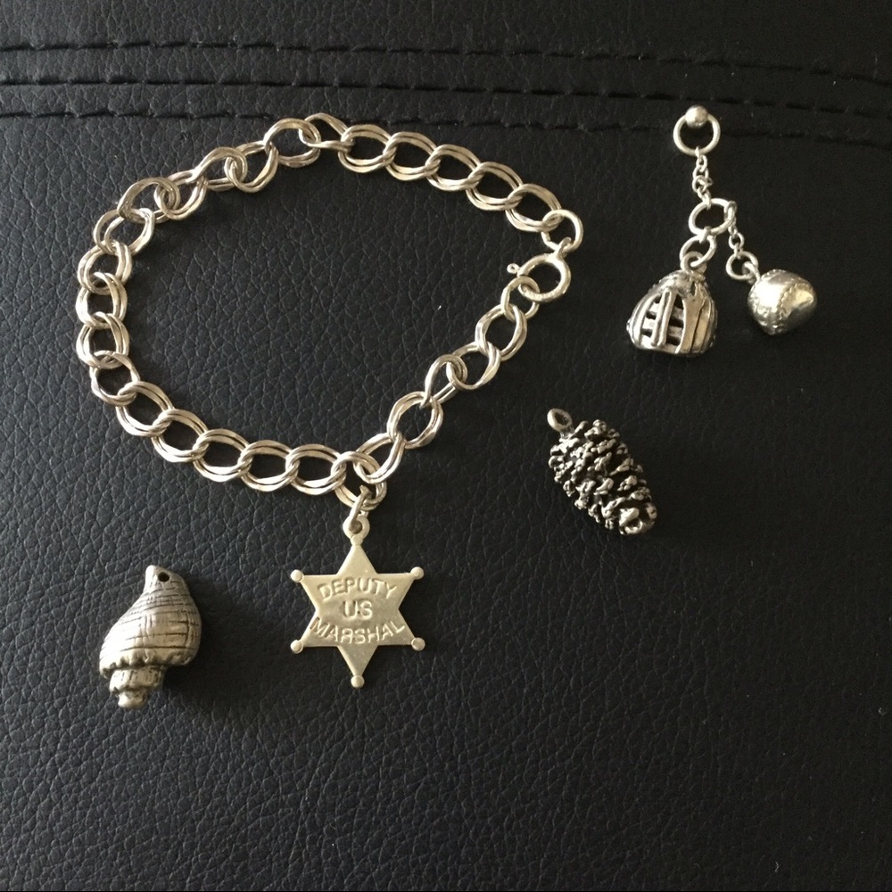 Vintage Sterling Silver Bracelet and Charms