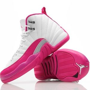 Air Jordan Retro 12 GS White Vivid Pink