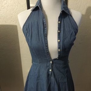 Aeropostale Haltered Chambray Dress in XS