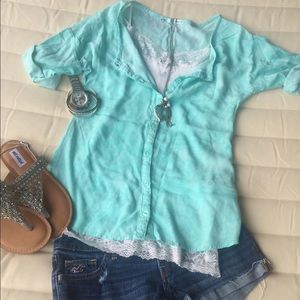 Maurices Short sleeve button up shirt XS