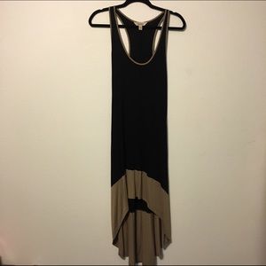 Black and Tan Racerback High Low Dress