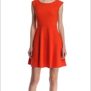 FRENCH CONNECTION ORANGE FLARED DRESS SZ 10