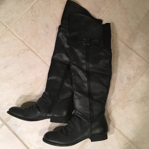 Over the knee black boots