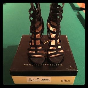 Black sexy strappy sandals