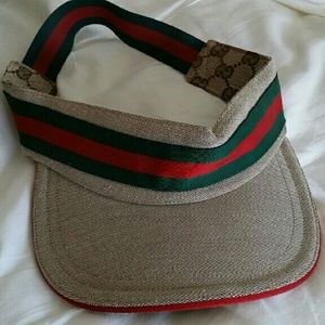 Gucci Unisex Hat Visor in Monogram Fabric