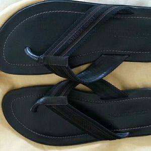 Mens Louis Vuitton Black Leather Sandals Brand New