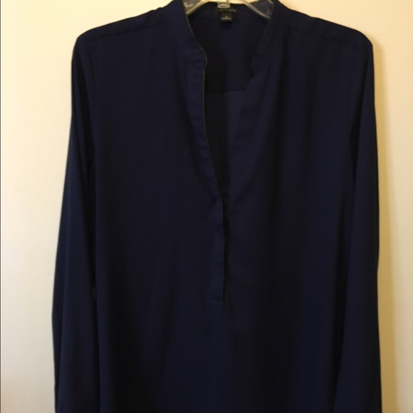 Ann Taylor drapey mixed media blouse