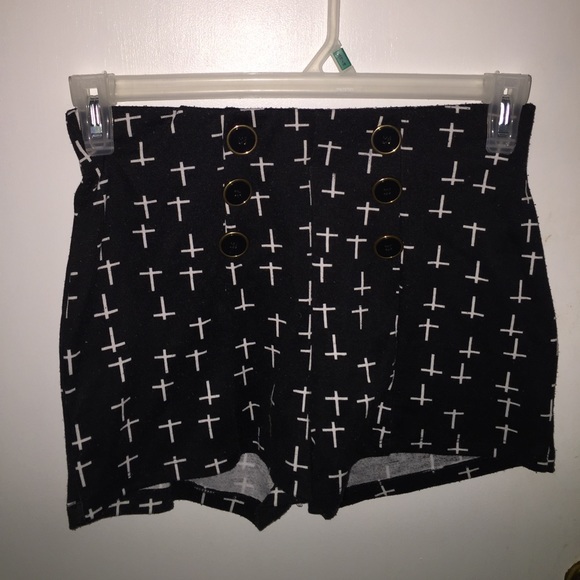 High Waisted Cross Hipster Shorts