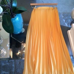 Chicwish Chiffon Mustard Pleated Maxi Skirt