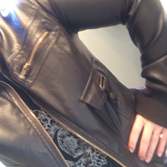 Brown faux leather jacket