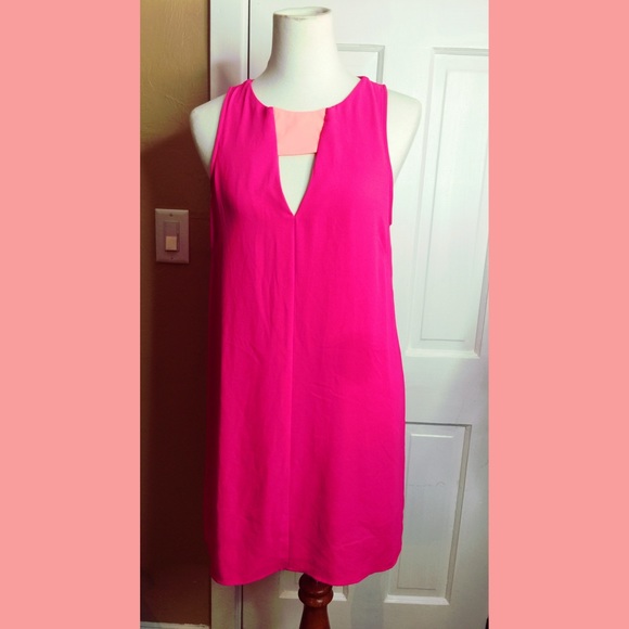 Lush Dresses & Skirts - Pink color block party wedding guest summer dress