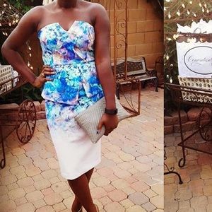 Strapless floral dress