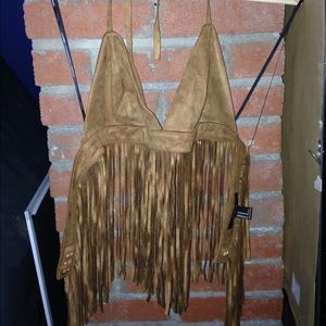 Fringe Halter Crop top