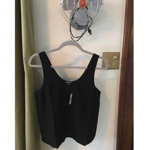 New Madewell silk tank sz S small in black NWT