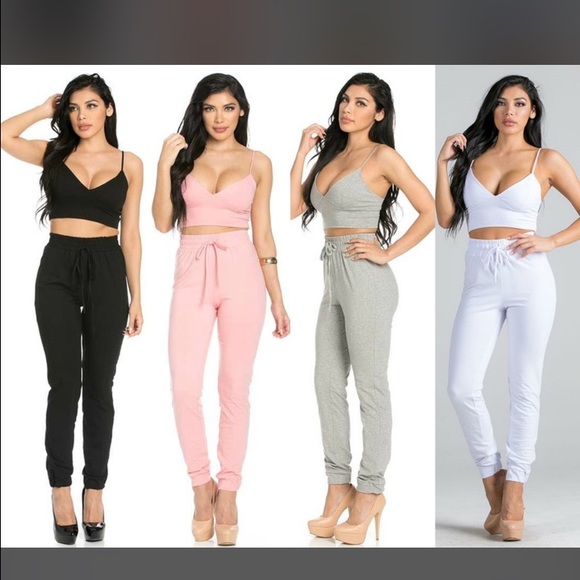 Women's Crop top and jogger set NWT - Picture 2 of 3