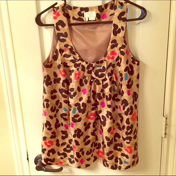 Kate Spade NY Leopard print shell with bow detail
