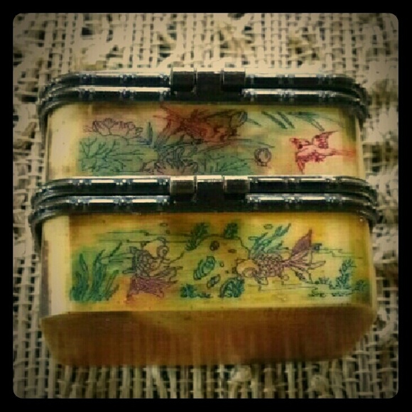 Hand Carved Asian Trinket Box Genuine Bovine Bone - Picture 1 of 4