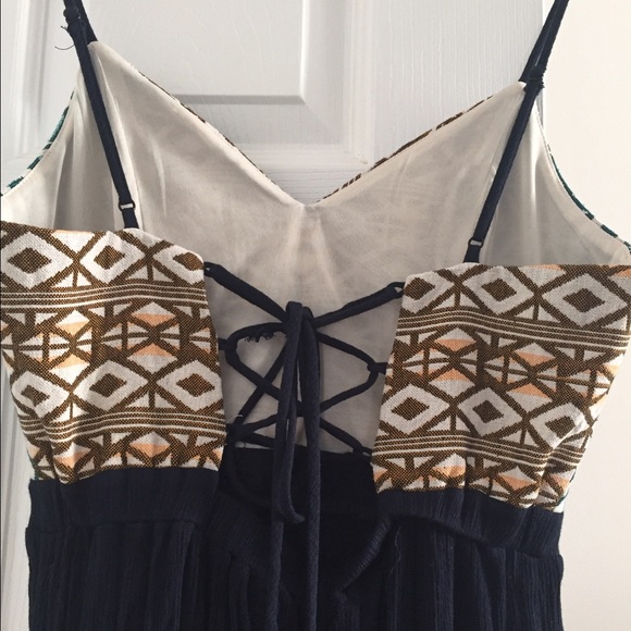 Navy maxi dress with knit top - Picture 4 of 4