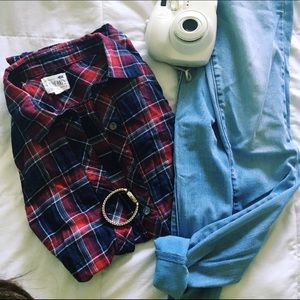 Plaid tank button up