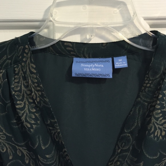 Simply Vera Vera Wang Patterned Blouse with Sash - Picture 3 of 3