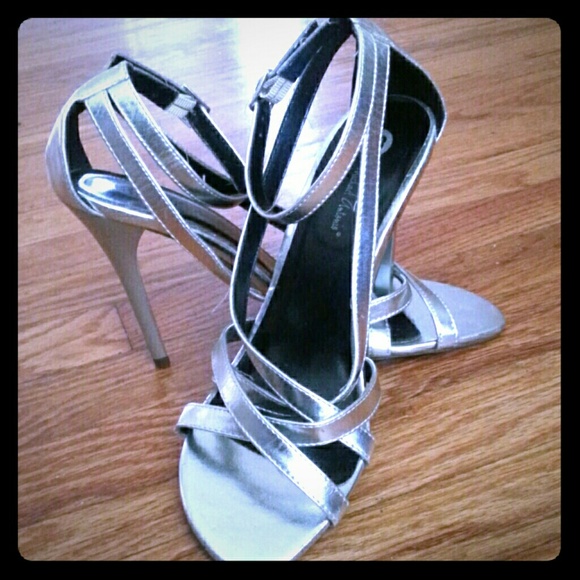 Silver high heels