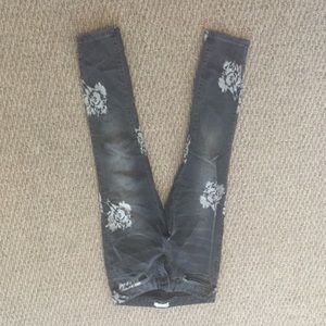 Free people cropped skinny printed jeans