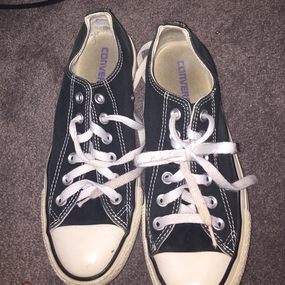 Converse black low tops