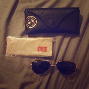 Rayban women's gold aviators