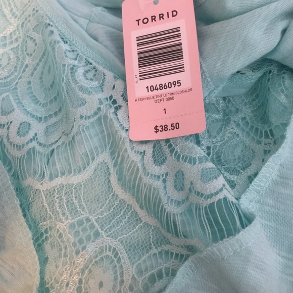 Teal cold shoulder layered top - Picture 2 of 2