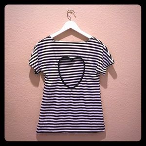 Black and white striped tee