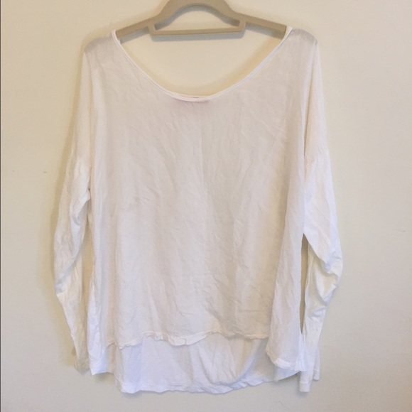 Velvet Long Sleeve White Tee