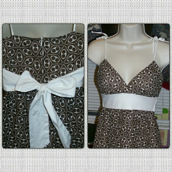 🆑SHOULDER TIE BROWN AND WHITE DRESS!! - Picture 2 of 3