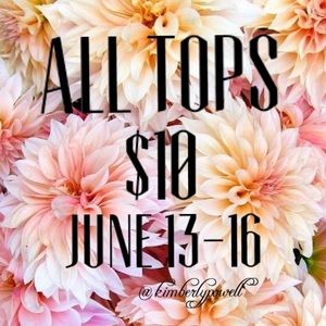 LAST DAY All Tops $10