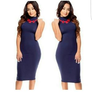 Sleeveless bodycon midi dress
