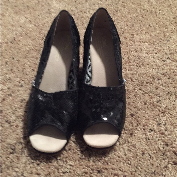 Black glitter wedges