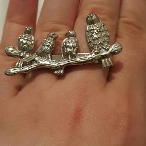 Two-finger Bird on a branch ring