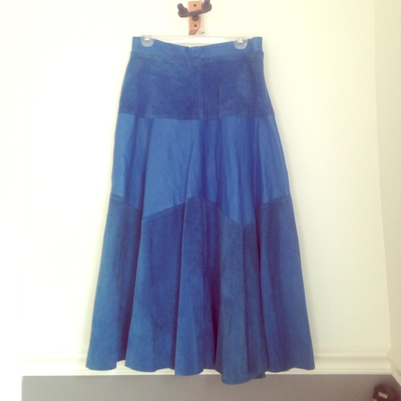 Vintage suede and leather skirt