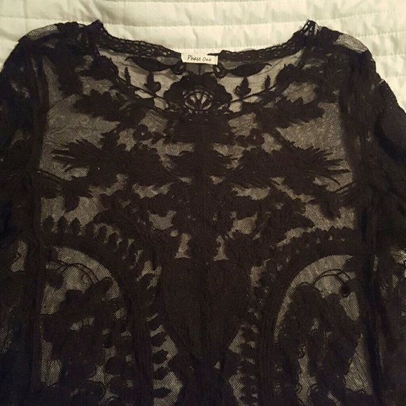 Lacy long sleeve tunic shirt