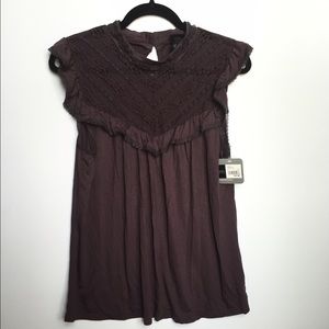 NWT Soft purple lace top