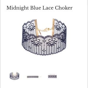 Midnight blue lace choker