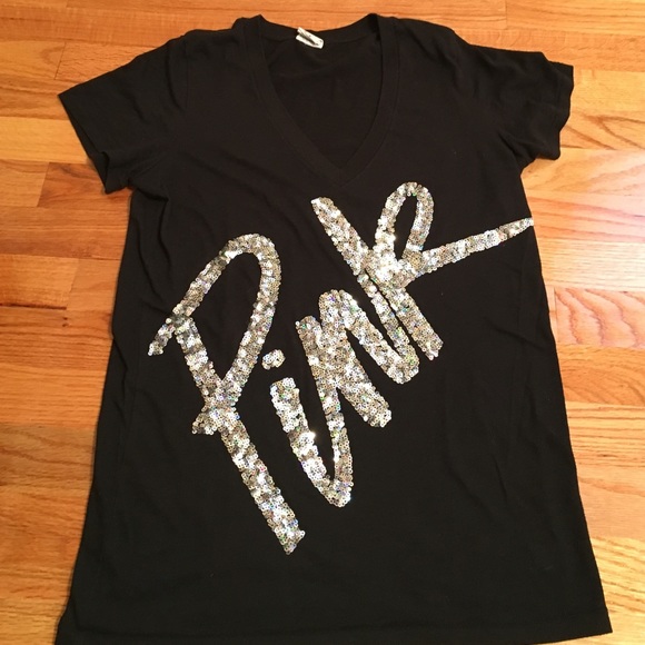 Sequin Black T-Shirt from Vs Pink!